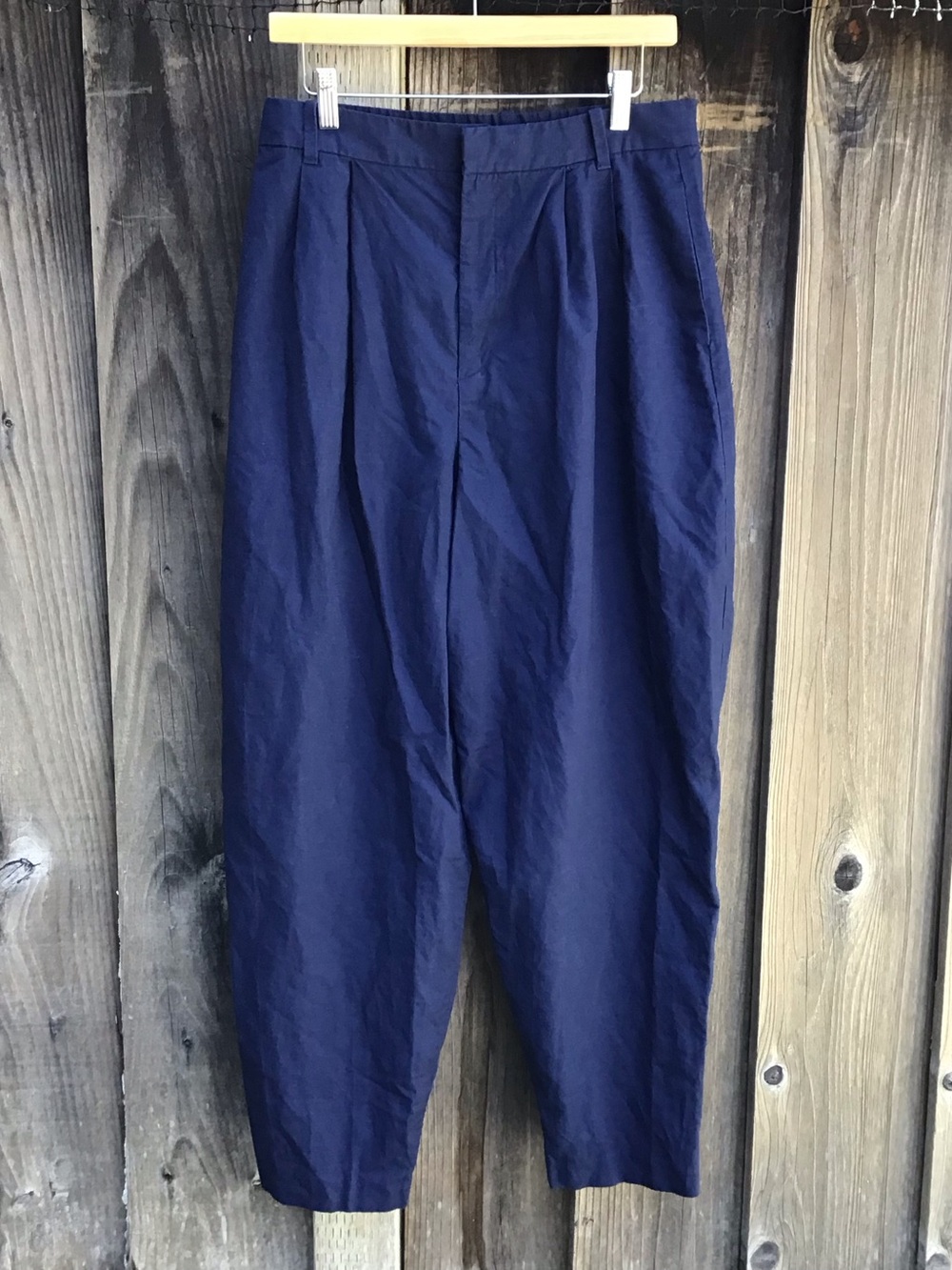 Uniqlo Comptoir Des Cotonniers Navy Pleated Pants Womens 32x28.5 Relaxed